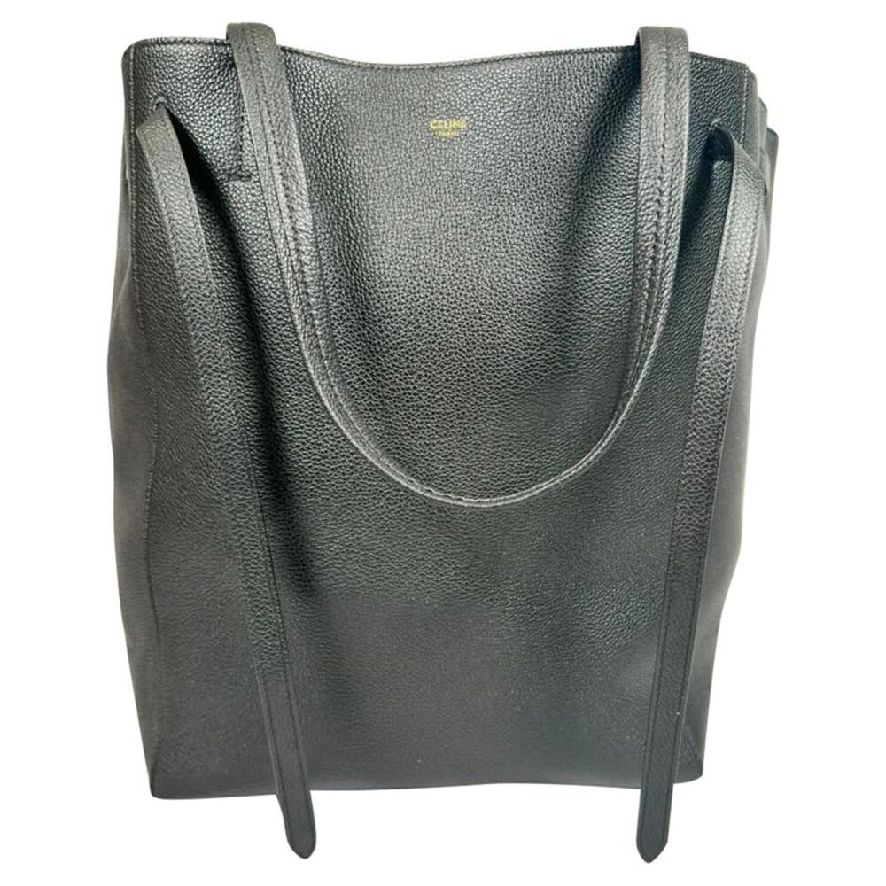 Celine Medium Cabas Phantom In Green Soft Grained Calfskin Leather